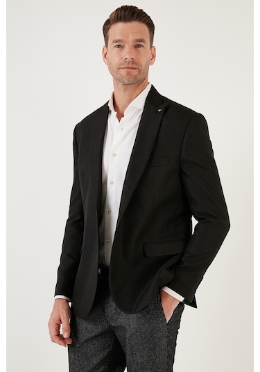 Buratti 6 Drop Çift Yırtmaçlı Slim Fit Blazer Erkek Ceket 659001 Siyah Buratti 6 Drop Çift Yırtmaçlı Slim Fit Blazer Erkek Ceket 659001 Siyah