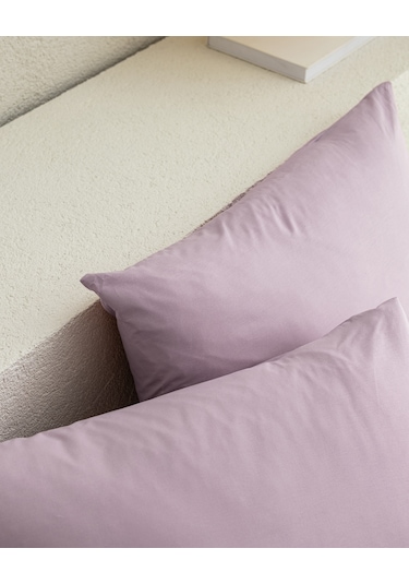 Madame Coco Manon %100 Pamuk Ranforce Düz 2'li Yastık Kılıfı Seti Açık Mürdüm