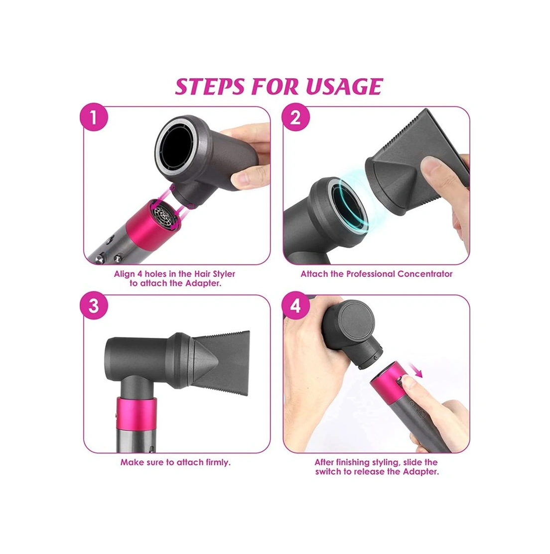 Snoweagle Airwrap Styler İçin Profesyonel Konsantratör Ve Adaptör Seti