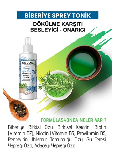 Revox Biberiye Özlü Dökülme Karşıtı Şampuan 400 ML + Biberiye Tonik 200 ML