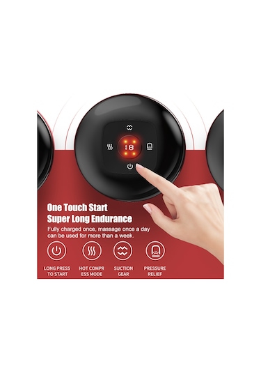 Sones 12-hızlı Şarjlı Elektrikli Kupa Masaj Cihazı Siyah