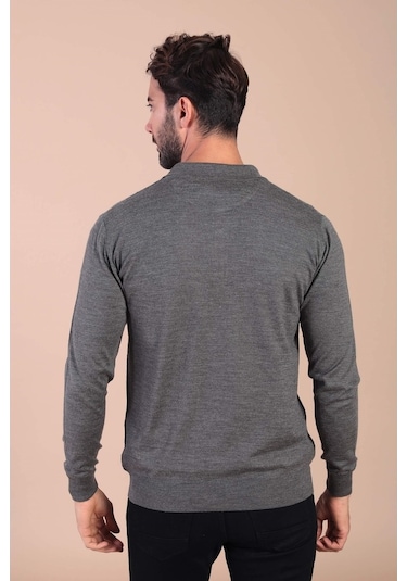 Ferraro Polo Yaka Superfine Yün Kazak - Antrasit Antrasit