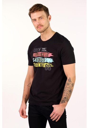 Arma Erkek Büyük Beden Bisiklet Yaka Tişört Y22374868101 Siyah