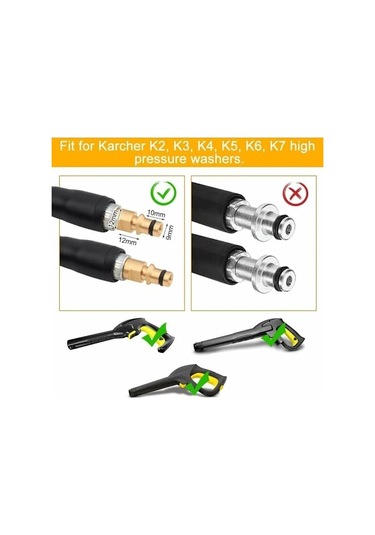 Kärcher K2 K3 K4 K5 K6 K7 Basınçlı Yıkama Makinesi İçin Yedek Hortum, Hızlı Bağlantı Ve Hızlı Bağlantıya Sahip Yüksek Basınç Hortumu 6 M Diğer