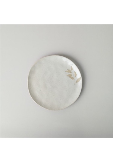 Linens Laurel Seramik 26 Cm Servis Tabağı Ekru Ekru