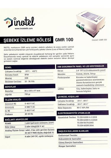 İnotel Gmr-100 Şebeke İzleme Rölesi