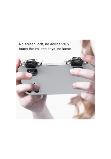 1çift Alloy Transparent Mehanik Düğmeleri Mobil Telefon Yardımcı Oyun İdare Oyunu Periferik