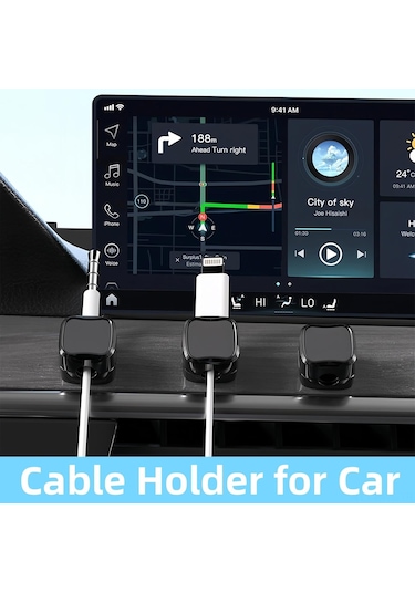 Honmex 6 Adet Manyetik Kablolu Organizatör - Plastik Kabloluk Tutucuları, Usb Ve Şarj Kablolarını Sabitler, Ev/ofis/araç İçin Kolay Kurulum