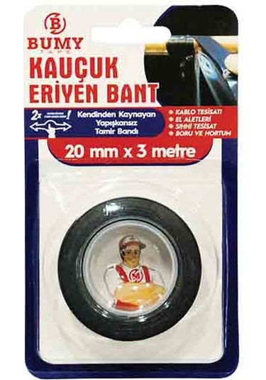 Bumy Kauçuk Eriyen Bant Siyah Gerdir Sar 20 Mm X 3mt