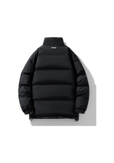 Dik Yaka, Kısa, Kalın, Rahat, Çok Yönlü, Sıcak Erkek Pamuklu Dolgulu Ceket Lacivert