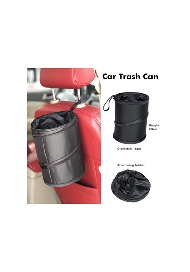 Gajeena Araç Arka Koltuk Çöp Kutusu, Katlanabilir Poliester Çöp Kabı, Leak-proof Depolama Çantası, Araç İçin Yeniden Kullanılabilir Organizer Siyah