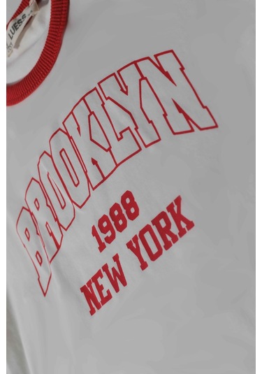 Luess Erkek Çocuk %100 Pamuklu Baskılı Oversize Alt Üst Takım-kırmızı Kırmızı