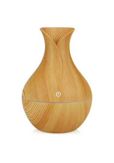 Dianziye Yx-060 Aromaterapi Usb Nemlendirici 130ml 35ml/saat 7 Renkli Led Işıklı Ahşap Desenli Ev Ofis Kullanıma Uygun