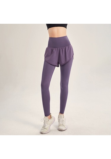 Skycity 2 Si 1 Arada Esnek Spor Tayt: Yoga, Spor Salonu Ve Dış Mekan İçin Rahatlık Mor