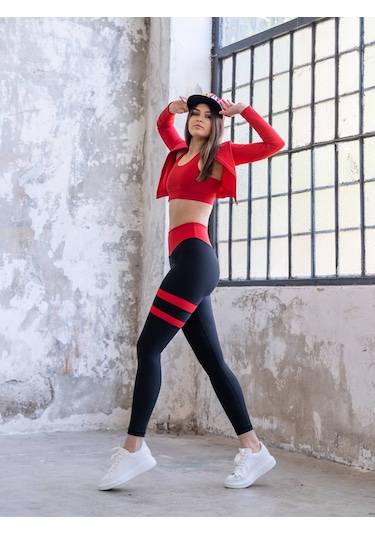 Lismina Kırmızı Uzun Kollu Spor Ceket
