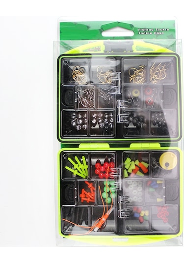 Jeehugo Balık Tutma Aksesuarları Seti: Çeşitli İğneler, Dairesel Boncuklar, Ağırlıklar Ve Bağlantılar - Taşınabilir Plastik Kutulu Olta Malzemeleri