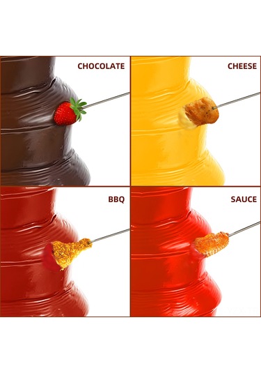 Yaozixa 3 Katlı Çikolata Çeşmesi - Pratik Fondü Makinesi, Kolay Temizlenir Paslanmaz Çelik, 200g Çikolata Eritme Diğer