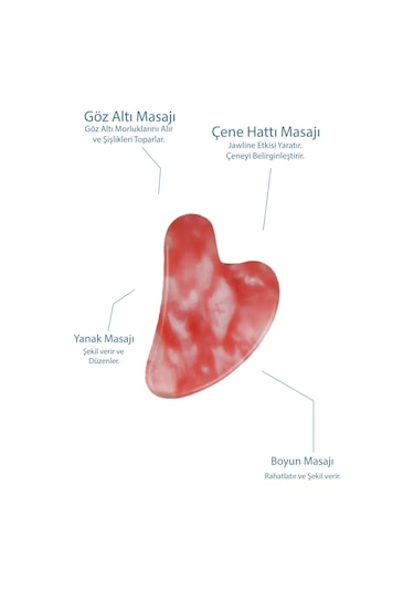 Seay Çilek Kuvars Taşı Face Roller Ve Gua Sha Yüz Masaj Aleti