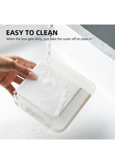 Suofeng Duvar Montlu Su Geçirmez Abs Depolama Kutusu - Duş Odası, Mutfak İçin Deliksiz Kurulum - Beyaz Beyaz