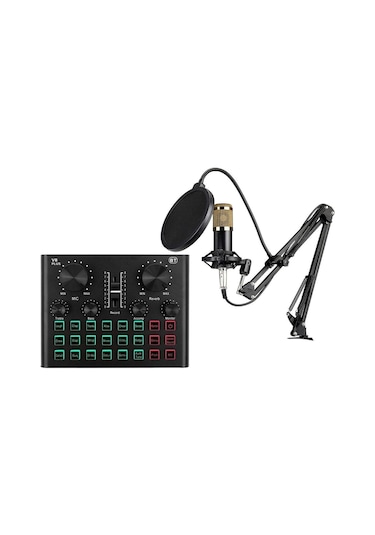 Bm600 Filtreli Condenser Mikrofon V8 Plus Ses Kartı Ve Standlı Set