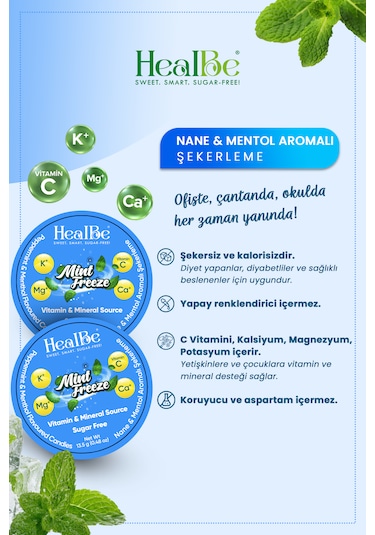 Nane & Mentol Aromalı Şekersiz Şekerleme