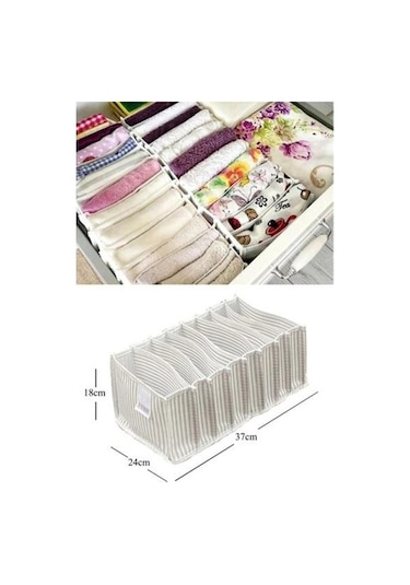 Çok Amaçlı Çekmece Içi Akordiyon Organizer Gri Çizgili Tekli Large