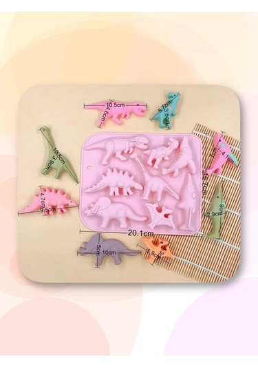 Muse Home Store Çikolata Kalıbı Buz Jöle Silikon Dinozorlar 402232261 Gri