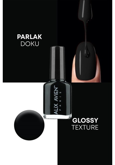 Alix Avien Siyah Oje 27 Yüksek Pigmentli Uzun Süreli Kalıcılık Hızlı Kuruma Nail Lacquer 27
