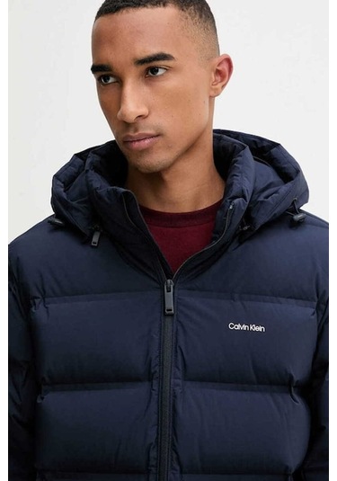 Erkek Regular Fit Kapüşonlu Kapitoneli Şişme Mont - Lacivert Dark Sapphire