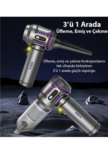 100w 16 Bin Pa Vakum Çekim Gücü Kablosuz Araba Oto Süpürgesi Ve Üfleme Makinası Şarjlı