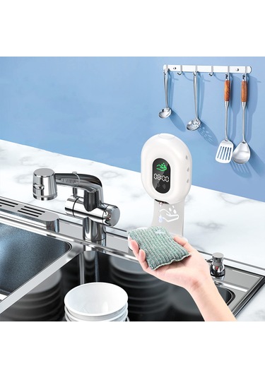 Qf Köpük Sabunluk, 12oz El Sabunu Dispenseri Şarj Edilebilir Şeffaf