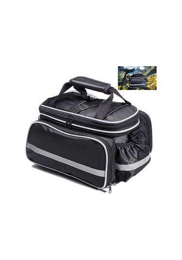 Dağ Bisikleti Arka Raf Su Geçirmez Çanta Siyah