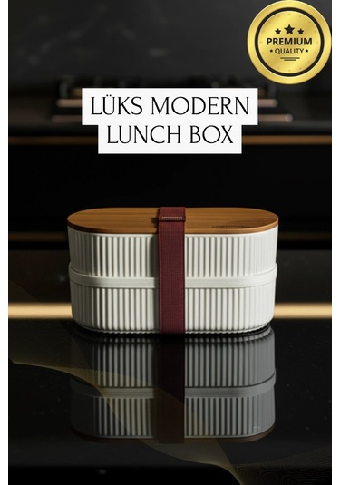 Bambu Kahvaltılık Saklama Kabı İki Bölmeli Büyük Lunch Box Çok Renkli