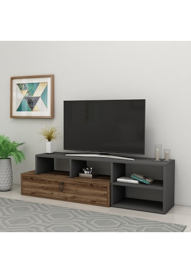 Arnetti Tv Sehpası Duru Kapaklı Televizyon Ünitesi Lidya Antrasit