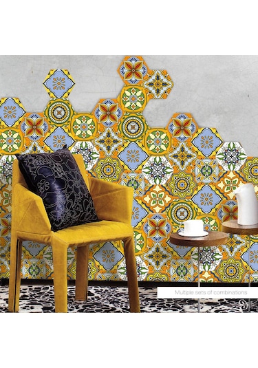 Geekyou 10 Adet 20x23 Cm Pvc Zemin Sticker - Kolay Yapıştır & Çıkar, Geleneksel Desenler, Ev Dekorasyonu Yenileme Diğer