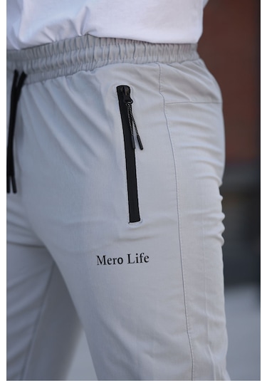 Erkek Açık Gri Eşofman Altı Kaliteli Paraşüt Kumaş Açık Gri