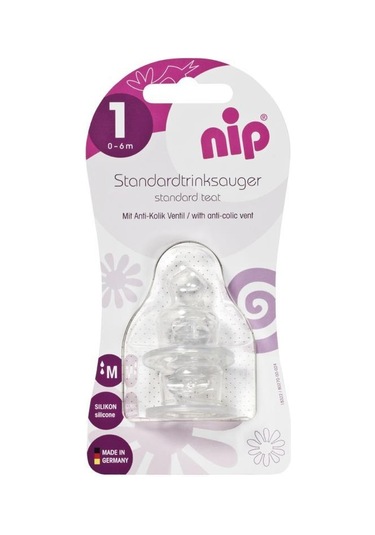 Nip Silikon Biberon Emziği 0-6 Ay Orta Akış