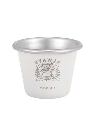 Pazly Kamp Kahve Kupa Bira Paslanmaz Çelik İçecek Süt Beyazı Bardak Beyaz