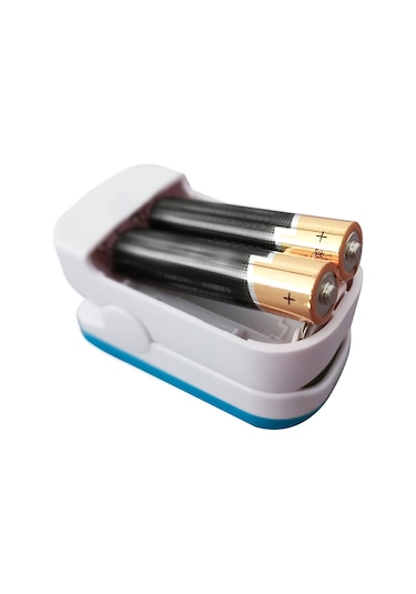 Maiyame Parmak Tipi Oksimetre: Oksijen Doyması Ve Nabız Ölçer, 5 Saniye Otomatik Kapatma, Mavi-beyaz Tasarım Pil Dahil Değil