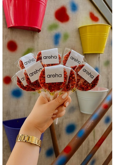 %50 Kakao Çilekli Sütlü Lolipop Çikolata 25 G 1 Adet