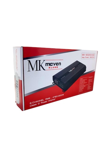 Mk Maven Klang 5 Kanal Bas Kontrollü 5500w Oto Amfi Mk-60200.5d