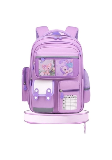 Kız Çocukları İçin Ergonomik Sırt Çantası, Hafif Ve Sağlam Oxford Kumaş, Büyük Kapasiteli Okul Çantası, Omurga Desteği İle Konforlu Taşıma Mor