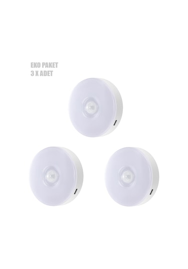 Cata CT-5180G Şarjlı Hareket Sensörlü Yapışkanlı Led Aydınlatma Gün Işığı 3 Adet