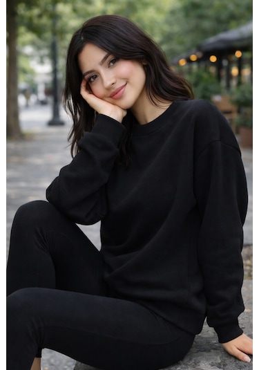 Buyolog Kadın Oversize Premium 3 İplik Şardonlu Sweatshirt Çok Renkli