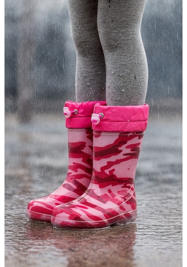 Unisex Çocuk Kamuflaj Desenli Yağmur Çizmesi
