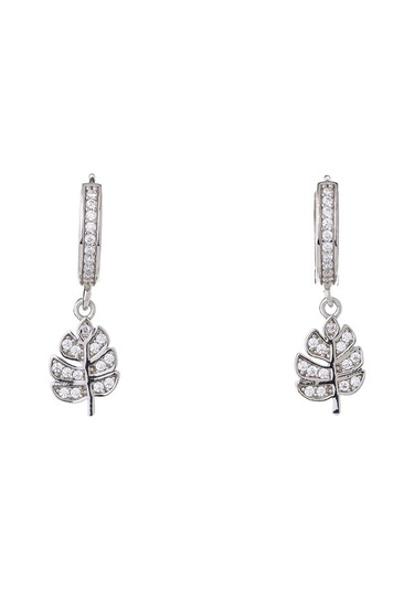 Yaprak Model Zirkon Taşlı 925 Ayar Gümüş Kadın Küpe Gümüş