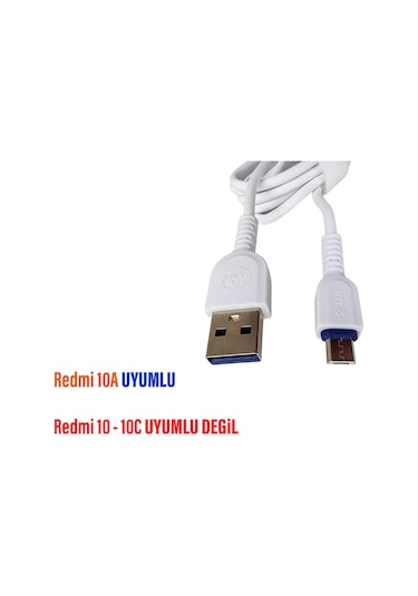 Redmi 10a Uyumlu Şarj Kablosu - Micro 2.8a