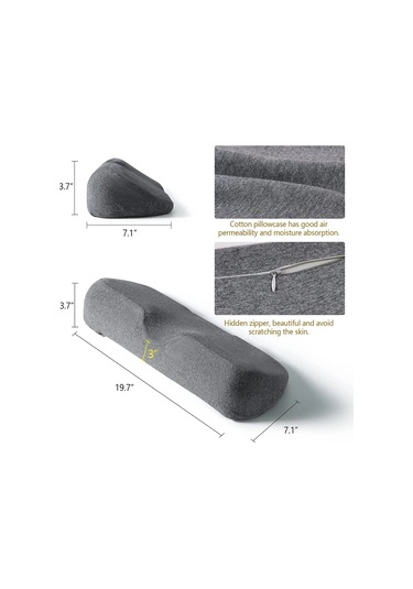 Servikal Yastık, Hafızalı Köpük Kontur Yastığı, Yan Uyuyan Yatak Gri