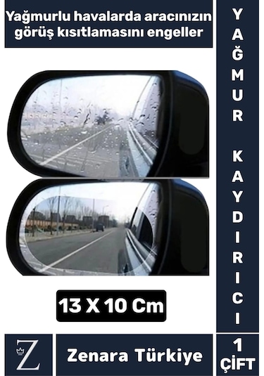Uzun Ömürlü Sonbahar Kış Araç Görüş Koruma Montajsız Yan Ayna Yağmur Kaydırıcı Cam Film 1 Çift