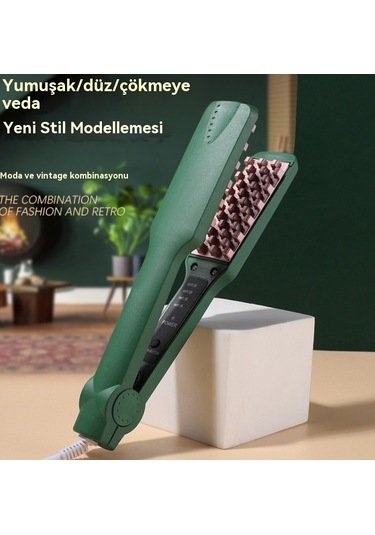 Green Izgara Saç Crimper Dolgunlaştırıcı Seramik Profesyonel